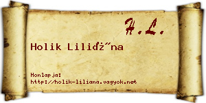 Holik Liliána névjegykártya
